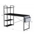  US Direct  47    Industrial Style Home Office Computer Desk with Bookshelf and Fabric Storage Bag  Modern Simple Writing Desk Workstation for Small Space