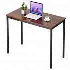 [US Direct] 47-inch Home  Office  Writing  Desk Industrial Style Simple Small Desk Thickened Metal Frame Desktop Brown