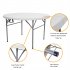  US Direct  48 Inch Round Folding Table Lightweight Outdoor Utility Table Furniture For Office School Garden White