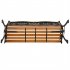  US Direct  49 Inch Garden Bench Hardwood Slat Cast Iron Frame Loveseat Outdoor Patio Park Chair Furniture With Armrests As shown