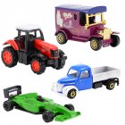 [US Direct] 4PCS Diecast Metal Car Models Play Set Children Toy Cars Vehicle Playset (Color Random)