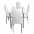  US Direct  4pcs Comfortable Leather Chair Supportive High Back Design Long Service Life Home Office Chair White