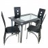  US Direct  4pcs Comfortable Chairs Supportive High Back Design Premium Pvc Leather Long Service Life Chairs Black