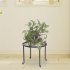  US Direct  4pcs Plant Stands With Round Pattern Indoor Outdoor Strong Plant Shelves For Displaying Green Plants black