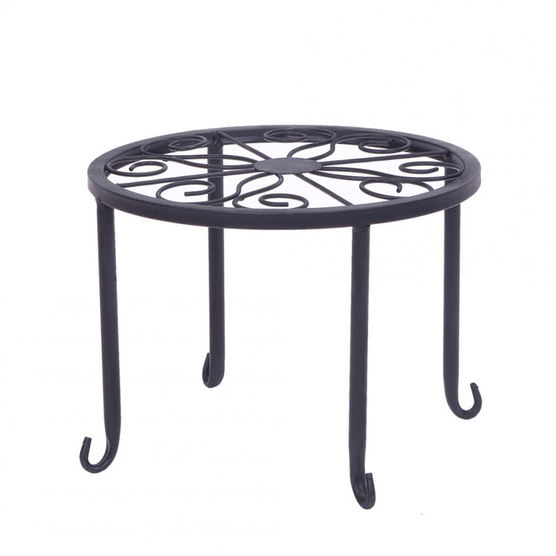 US 4pcs Plant Stands with Round Pattern Indoor Outdoor Strong Plant Shelves
