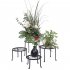  US Direct  4pcs set Yh hj004 Plant  Shelf Black Paint Round Pattern Plant Stand Household Orangizer Black