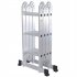  US Direct  4x3 12 step Joints Aluminum Folding Ladder Ultra light Wear resistant Space saving Length 380cm Width 35cm silver