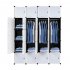  US Direct  5 Layer 20 Cube  Organizer 142 47 178cm Diy Assemble Cabinet With 3 Clothes Hanger Black and white