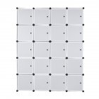 US 5 Layer 20 Cube  Organizer 142*47*178cm Diy Assemble Cabinet With 3 Clothes Hanger Black and white