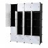  US Direct  5 Layer 20 Cube  Organizer 142 47 178cm Diy Assemble Cabinet With 3 Clothes Hanger Black and white