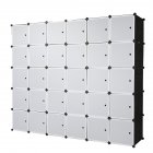 US 5 Layer 30 Grid Cube  Storage With 6 Hangers Diy Assemble Wardrobe For Household Living Room Black and White