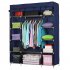  US Direct  5 Layers 12 Compartments Non woven Fabric Wardrobe Portable  Closet Household Furniture Navy