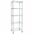  US Direct  5 Tier Storage Rack Multipurpose Heavy Duty Corrosion resistant Wire Shelf With Wheels For Garage Kitchen silver