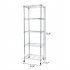  US Direct  5 Tier Storage Rack Multipurpose Heavy Duty Corrosion resistant Wire Shelf With Wheels For Garage Kitchen silver