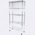  US Direct  5 layer Iron Shelf With 1 5  Smooth Wheels Multifunctional Chrome Plated Storage Rack Organizer  165 X 90 X 35cm   Photo Color