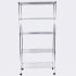  US Direct  5 layer Iron Shelf With 1 5  Smooth Wheels Multifunctional Chrome Plated Storage Rack Organizer  165 X 90 X 35cm   Photo Color