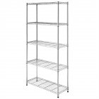[US Direct] 5-layer Metal Shelf Without Wheels 180 x 90 x 35 Storage Rack For Home Kitchen Outdoor Displaying silver