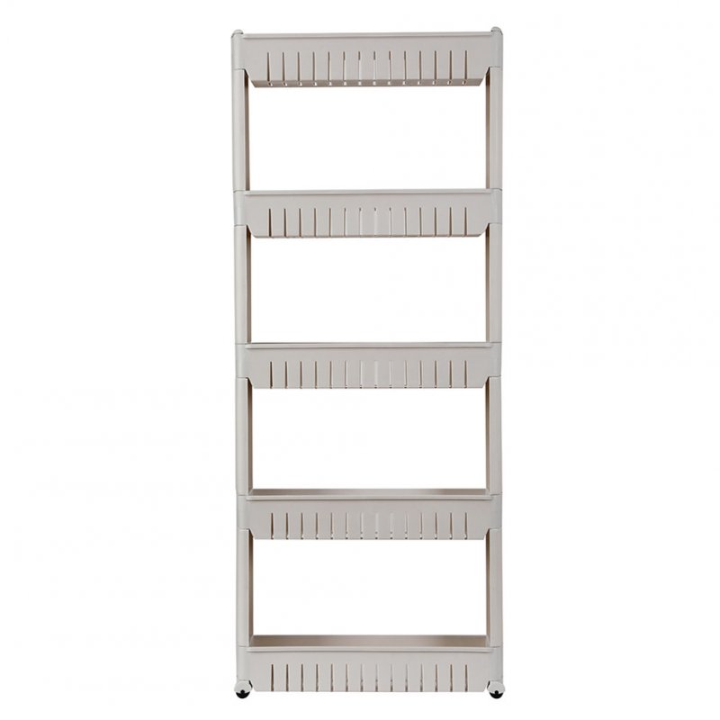 US 5-layer Shelf Rolling  Storage  Shelf For Household Living Room Organizer gray