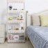  US Direct  5 layer Shelf Rolling  Storage  Shelf For Household Living Room Organizer gray