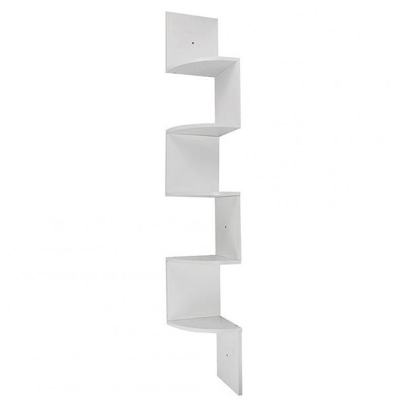 US 5-layer Trapezoidal Wall  Shelf Wall Mount Corner Shelves For Storage Display white