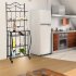  US Direct  5 tier Metal Kitchen  Rack Storage Holder Organizer  HT CJ011 With Accessories  black