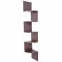  US Direct  5 tier Wooden Corner Wall Shelf Wall Mounted Zig Zag Mount Rack For Displaying Photos Cds Toys Medals brown