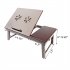  US Direct  53cm Adjustable Computer Desk With Cup Holder Hollowed Flower shaped Heat Dissipation Hole Multi functional Office Table Brown