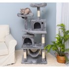 [US Direct] 57.08  inches Multi-Level Cat Tree for Large Cats, with Cozy Perches, Stable Cat Tower Cat Condo Pet Play House