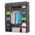  US Direct  5layers 12grids Storage Wardrobe Portable Non woven Clothes Closet Wardrobe 133x46x170cm gray