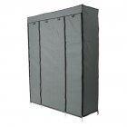 [US Direct] 5layers 12grids Storage Wardrobe Portable Non-woven Clothes Closet Wardrobe 133x46x170cm gray