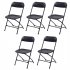  US Direct  5pcs Folding Chair Plastic Portable Stackable Patio Stool For Indoor Outdoor Party Picnic Kitchen Dining black