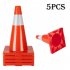  US Direct  5pcs set 18  Pvc Traffic  Cone Reflective Cone With Square Base Warning Tool Red