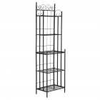 US 5tier Multiuse Storgae Rack With Patterned Top Bathroom <span style='color:#F7840C'>Storage</span> <span style='color:#F7840C'>Shelf</span> black