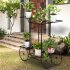  US Direct  6 Detachable Plant Stand Car Shape Corner Plant Shelf For Decorating Garden Patio Deck Farmhouse black