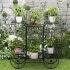 US Direct  6 Detachable Plant Stand Car Shape Corner Plant Shelf For Decorating Garden Patio Deck Farmhouse black