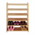  US Direct  6 Tiers Bamboo Shoe Rack Multifunctional Simple Wood Color Easy Assembly Space saving Storage Rack Wood Color