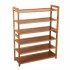  US Direct  6 Tiers Bamboo Shoe Rack Multifunctional Simple Wood Color Easy Assembly Space saving Storage Rack Wood Color
