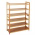  US Direct  6 Tiers Bamboo Shoe Rack Multifunctional Simple Wood Color Easy Assembly Space saving Storage Rack Wood Color