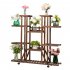  US Direct  6 tier 11 base Multifunctional Wood Plant  Stand With Wheel Plant Organizing Rack Wood color