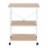  US Direct  60 40 73cm 3 Layers Movable Microwave Oven  Rack With 10 Hooks 4 Wheels X Reinforcement On The Back white
