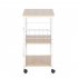  US Direct  60 40 73cm 3 Layers Movable Microwave Oven  Rack With 10 Hooks 4 Wheels X Reinforcement On The Back white