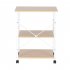  US Direct  60 40 73cm 3 Layers Movable Microwave Oven  Rack With 10 Hooks 4 Wheels X Reinforcement On The Back white