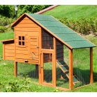 [US Direct] 61.8 Inches Rabbit Playpen Chicken Coop Pet House Small Animal Cage With Enclosed Run For Outdoor Garden Backyard