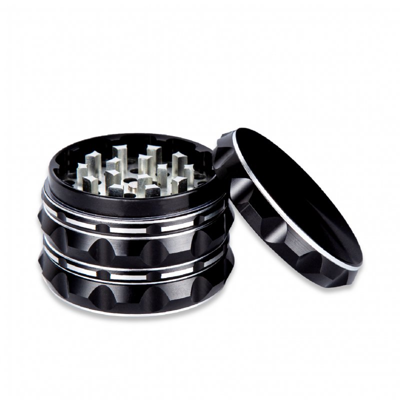 US 63mm Herb Grinder 4-layer Aluminum Alloy Cigarette Crusher Black