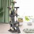  US Direct  66 Inch Sisal Cat  Climbing  Frame Cat Tree Tower Cat Toy Model Hb 16064 For Pet Cats gray