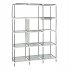  US Direct  69  Assembled Cloth Wardrobe Non woven Fabric High leg Easy To Assemble Storage Closet Clothes Organizer grey