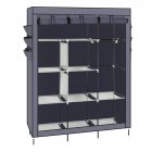  US Direct  69  Assembled Cloth Wardrobe Non woven Fabric High leg Easy To Assemble Storage Closet Clothes Organizer grey