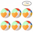 [US Direct] 6PCS 20CM Rainbow-Color Inflatable Beach Ball Kid's Water Polo Birthday New Year Christmas Halloween Gift Toy Colorful