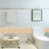  US Direct  6Pcs Waterproof Self Adhesive Marbling Tile Sticker Kitchen Bathroom Wall Decor 20cm AF058 20x20x6 pcs
