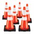  US Direct  6pcs set 28  PVC Traffic  Cone  36 5x36 5x70cm  Reflective Cone With Square Base Red black